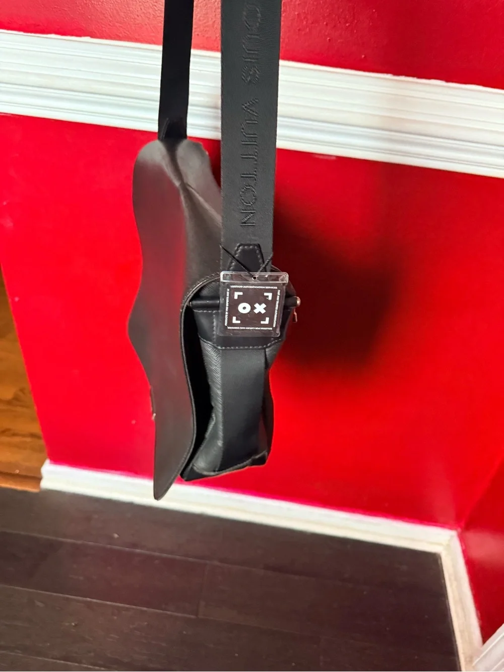 Louis Vuitton Black Leather Messenger Bag